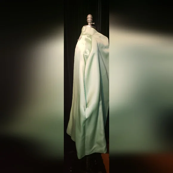 Oscar de la Renta double sided 100% Charmeuse silk Mint kimono oversized Jacket - Picture 10 of 16